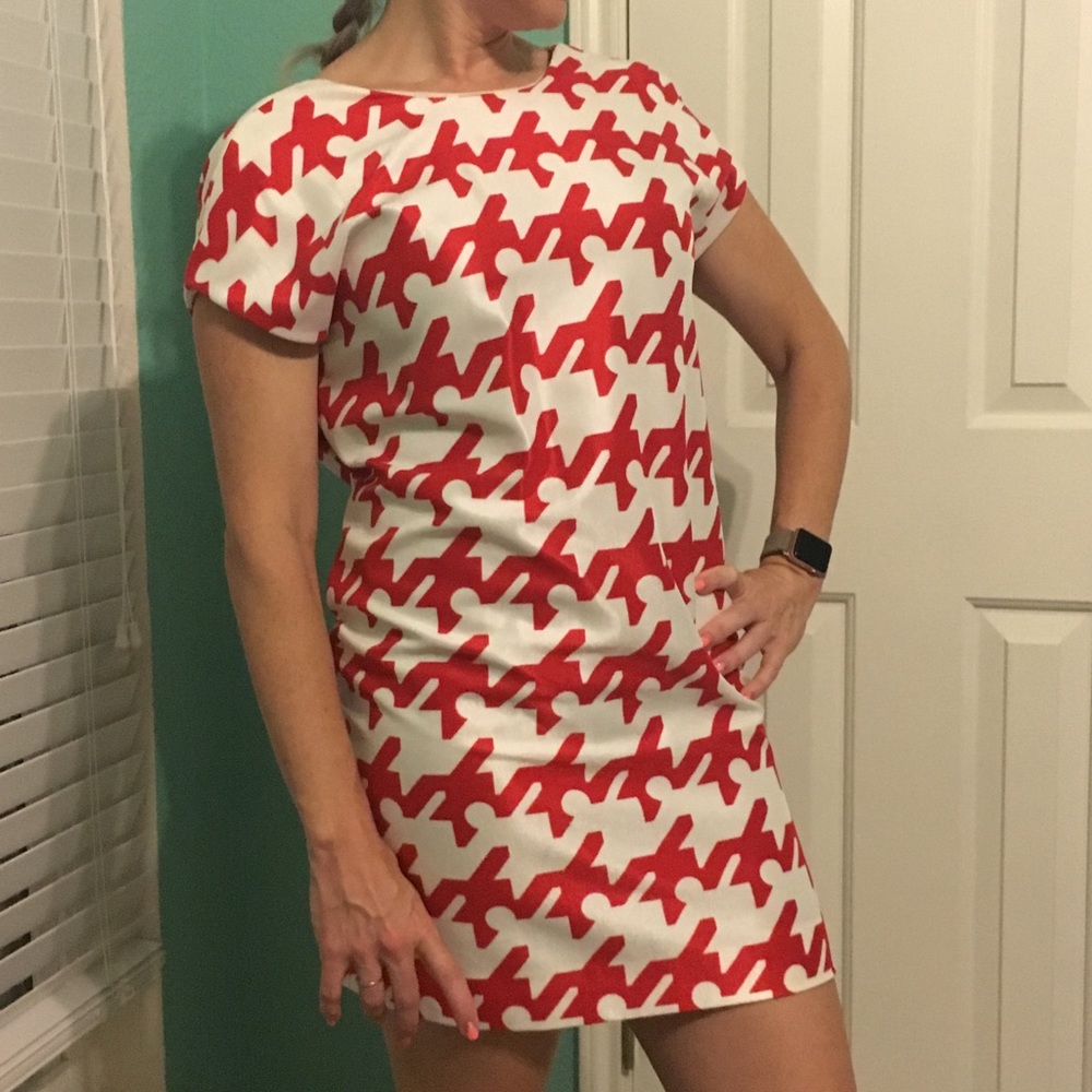 Red & White Balenciaga dress